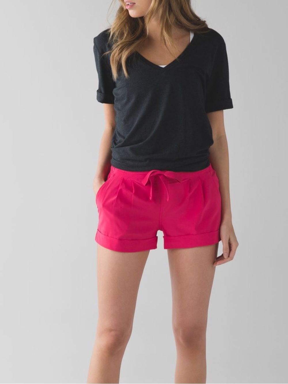 lululemon athletica Vibrant Pink Drawstring Athletic Shorts
